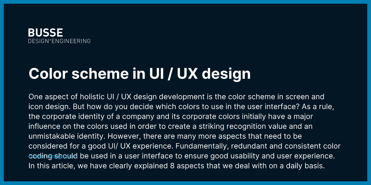Color scheme in UI / UX design - BUSSE DESIGN+ENGINEERING